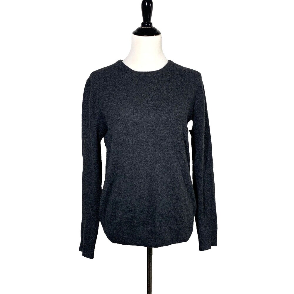 Quince Women Charcoal Grey 100% Mongolian Cashmere Crewneck Sweater Size S